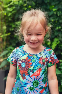 Hot Asta MINI klänning Fågeltivoli Blå Barn Barnkläder