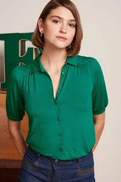 Sale Carina blus Nile green Toppar