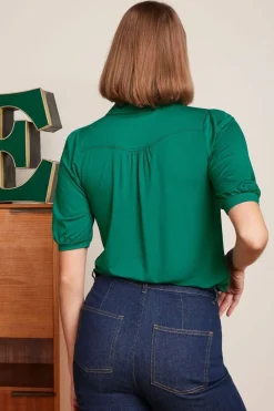 Sale Carina blus Nile green Toppar
