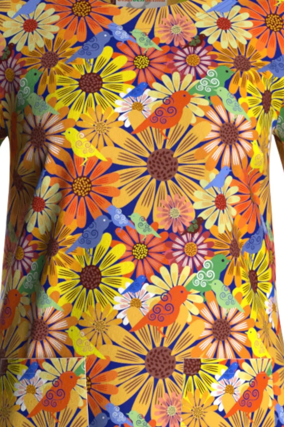 Outlet Doris klänning Fågeltivoli Senap Klänningar