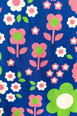 Discount Ekologiskt trikåtyg Daisy Blå Tyg