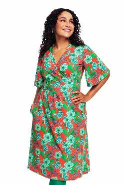 Discount Ekologiskt trikåtyg Karamell Korall Tyg