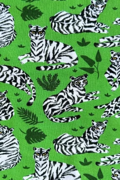 Best Ekologiskt trikåtyg Tigrar Grön Tyg
