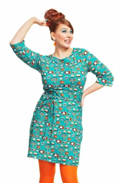 Discount Ekologiskt trikåtyg TV Turkos Tyg