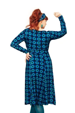 New Helga klänning Mosaik Blå Klänningar