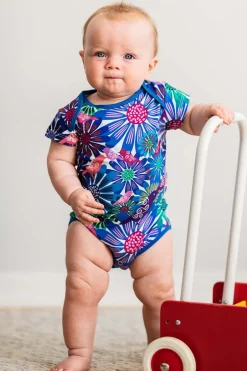 Online Leo MINI body Fågeltivoli Lila Barn Barnkläder