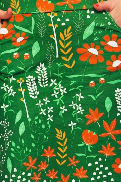 Online Majken kjol Bladverk Grön Kjolar