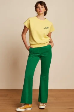 Discount Marcie Flared byxa Babyrib Meadow Green Byxor