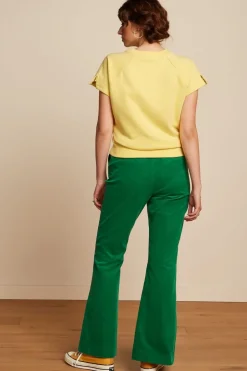 Discount Marcie Flared byxa Babyrib Meadow Green Byxor