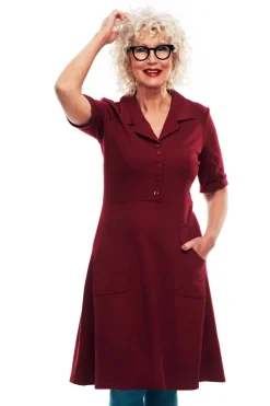 Clearance Monica klänning Vinröd Klänningar