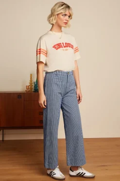 Sale Osei Stripe byxa Denim Blue Byxor