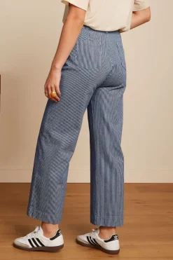 Sale Osei Stripe byxa Denim Blue Byxor