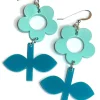 Online Örhängen Blom Mint/Lagun liten Örhängen