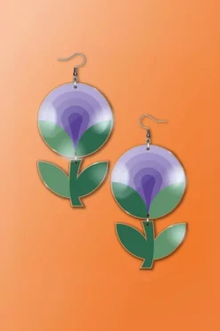 Clearance Örhängen Brenda stor lila Örhängen