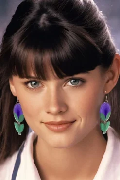 Clearance Örhängen Brenda stor lila Örhängen