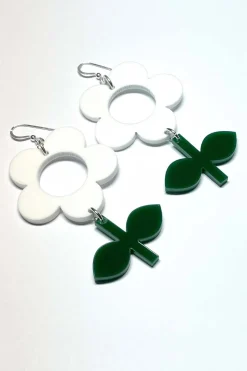 New Örhängen Flora Vitsippa/Gran stor Örhängen