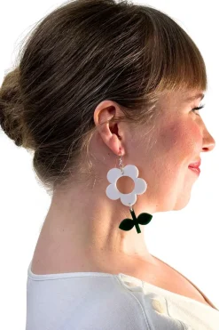 New Örhängen Flora Vitsippa/Gran stor Örhängen