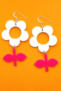 Discount Örhängen Flora Vitsippa/Pion Stor Örhängen