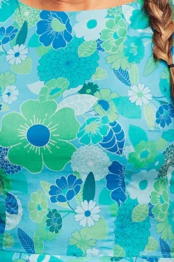 Online Saga klänning Dag Turkos Klänningar