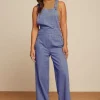 Online Salopette hängselbyxa Stripe Denim Blue Byxor