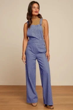 Online Salopette hängselbyxa Stripe Denim Blue Byxor