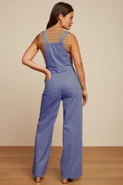 Online Salopette hängselbyxa Stripe Denim Blue Byxor