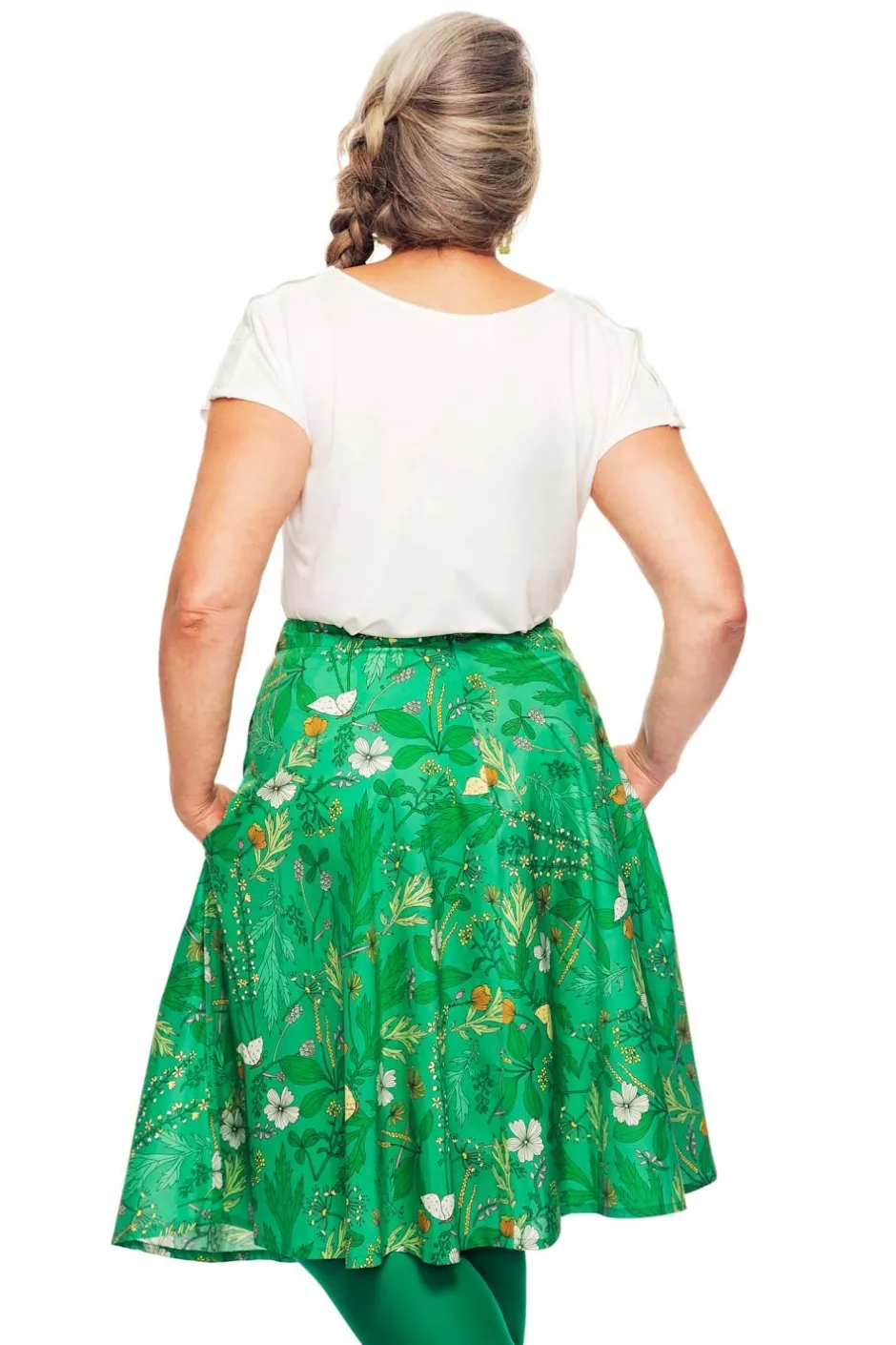 Outlet Solbritt kjol Ogräs Grön Kjolar