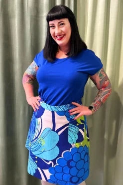 Outlet Sonja kjol Retro blå Kjolar