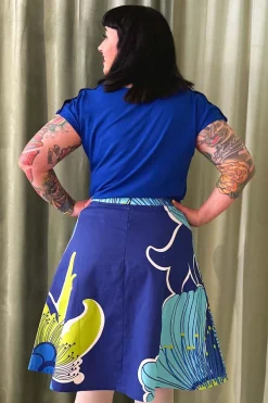 Outlet Sonja kjol Retro blå Kjolar