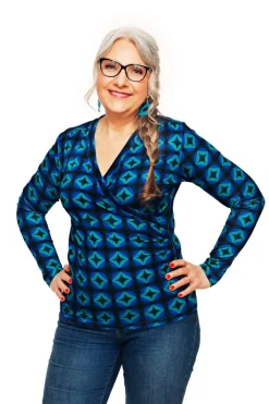 Sale Susanne topp Mosaik Blå Toppar