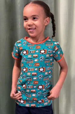 Fashion Valda MINI t-shirt TV Turkos Barn Barnkläder