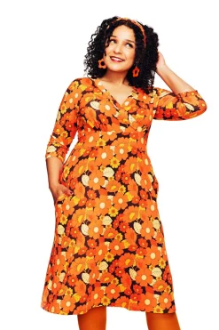 Clearance Vera klänning 1970 orange Klänningar